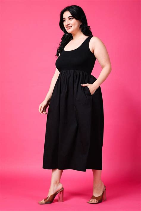 Stylish Sleeveless A-line Midi Dress - Casual/Party - Loose Fit - Solid ...