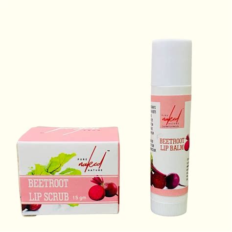 PURE NAKED NATURE Beetroot Extract Combo of Lip Scrub and Lip Balm to ...