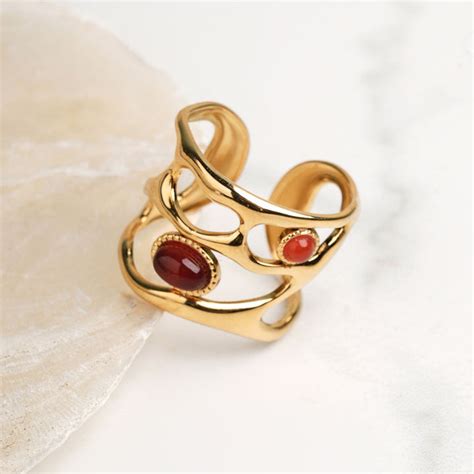 Statement Gemstone Gold Ring – PALMONAS