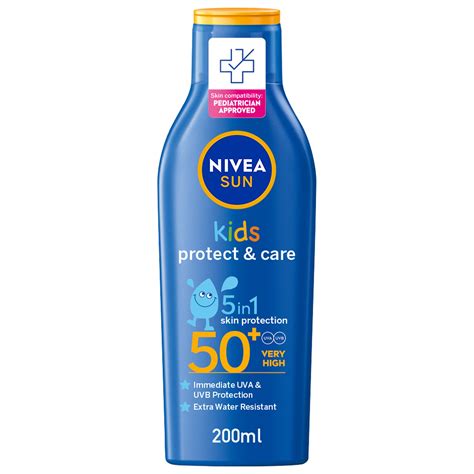 Nivea Sun Children Sun Lotion SPF 50+ | Long-Lasting & Water Resistant ...