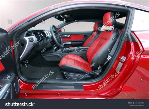 Red Leather Interior Luxury Red Sport Stock Photo 1324521119 | Shutterstock