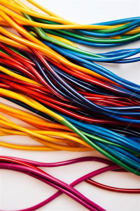 Premium Photo | Colorful electrical wires forming a rainbow pattern on ...