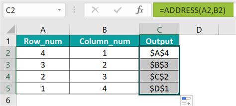 Image result for Address Function Excel