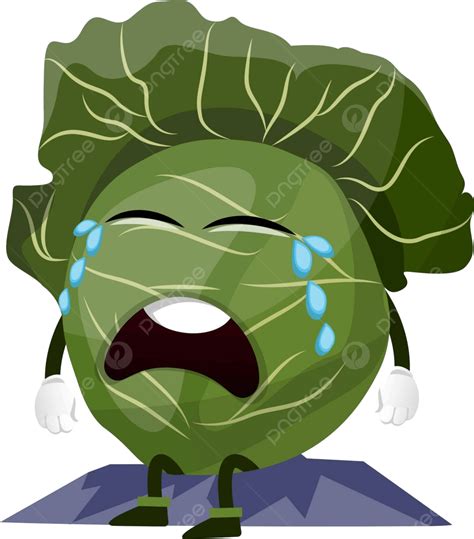 Crying Cabbageillustrationvector On White Background Healthy Background Vegan Vector, Healthy ...