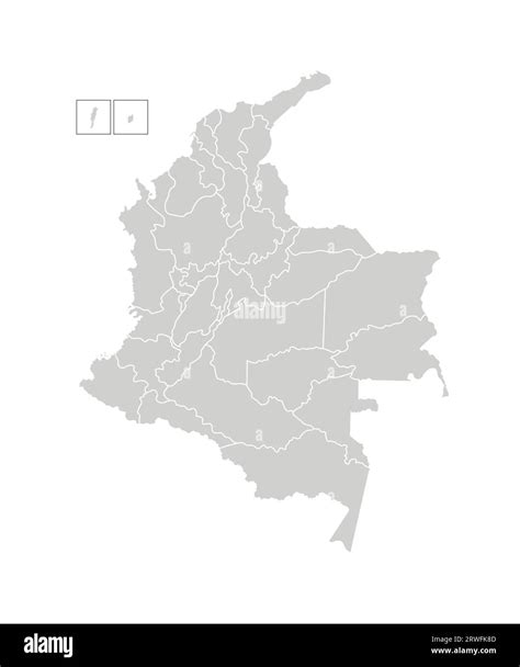 Vector isolated illustration of simplified administrative map of Colombia. Borders of the ...