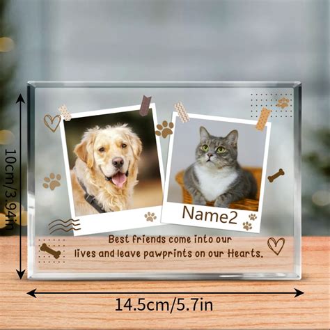 Placa memorial personalizada para cães, bloco de acrílico para colagem ...