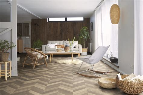 Herringbone Chevron Sheet Vinyl Flooring - Cushioned for a softer feel