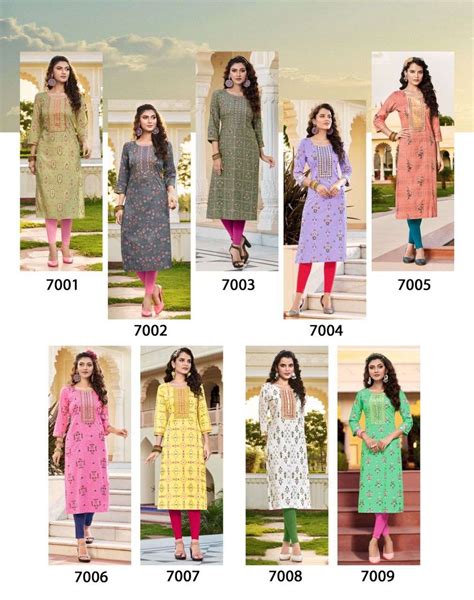 VICTORIA VOL-7 CLASSY RAYON FOIL Prints Fancy Embroidery KURTI