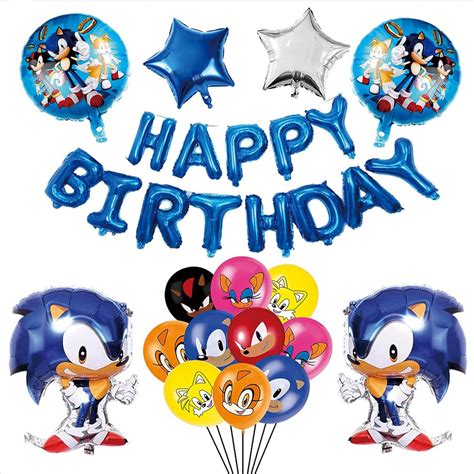Buy Sonic Party Supplies,Birthday Banner Foil Balloons and Latex Party ...