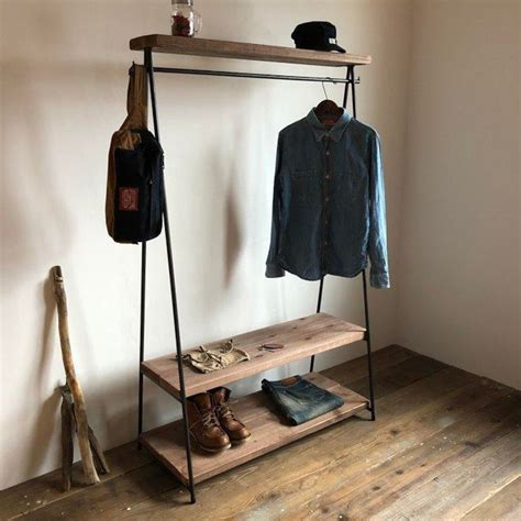 サイズオーダー可能 自由設計 2D-175-F 高さ175cmまで 大きなハンガーラック アイアン 古材 アイアン家具 | 51WORKS