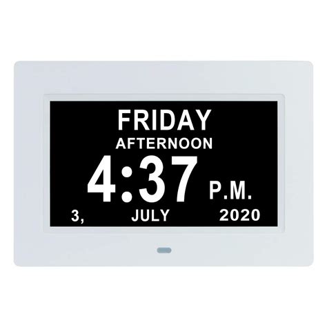 7 Inch Digital Calendar Day Date Clock 12 Alarm Options | Desertcart INDIA
