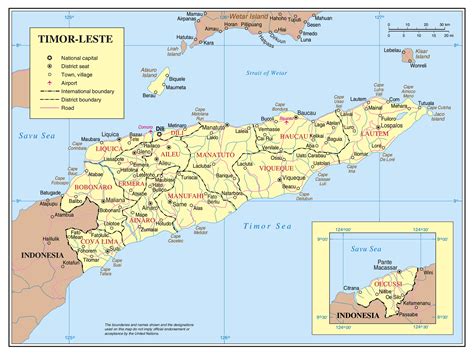 Large detailed political and administrative map of East Timor with ...