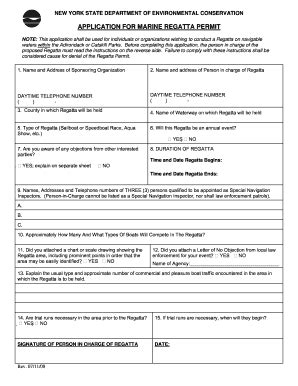 2008 Form NY Application for Marine Regatta Permit Fill Online ...