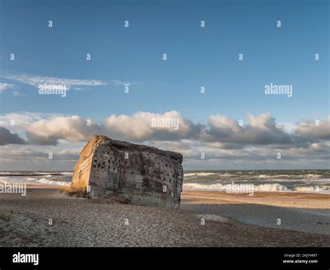 Bunker from WW2 on a Danish beach in Thyboroen, Denmark Stock Photo - Alamy