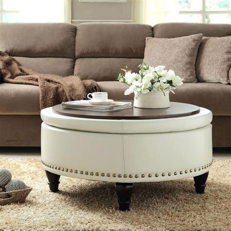 Leather Round Ottoman Coffee Table - Ideas on Foter