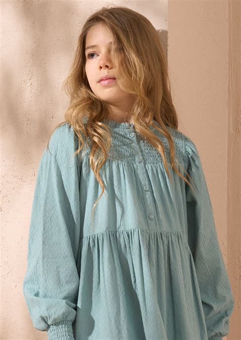 Angel & Rocket Girls Self Textured Green Dresses