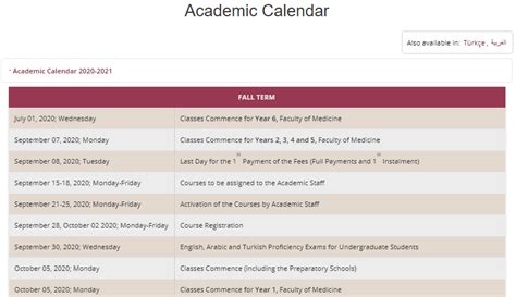 2020 - 2021 ACADEMİC CALENDAR ANNOUNCED - NEU, Faculty of Tourism