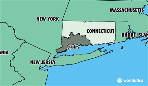 Image result for 203 Area Code Map
