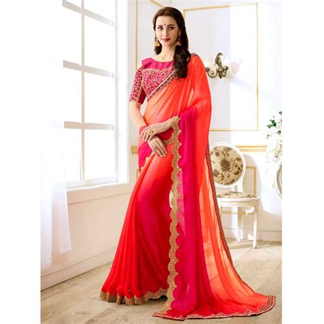 Red Golden Border Rangoli Silk Saree with Heavy Embroidery Blouse