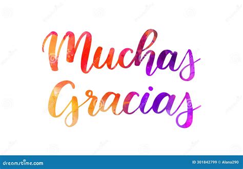 Muchas Gracias - Thank You Very Much in Spanish. Handwritten Modern ...