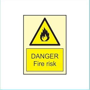 Acrylic Board with UV Printed|Danger Fire Risk Safety Sign| Double Side ...