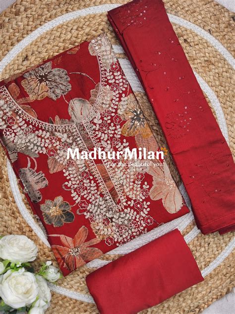 INIRA FLORAL PRINTS SALWAR SUIT RED – Madhur Milan