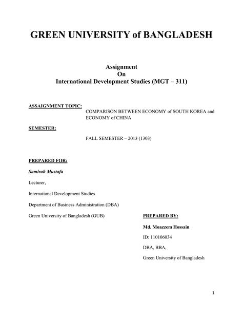 Economy of South Korea and Economy of China assignment from ...