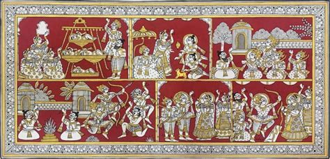 Scenes From Ramayan - Indian Phad Art Painting - Art Prints by ...