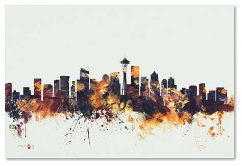 Michael Tompsett 'Seattle Washington Skyline' Canvas Art, 30"x 47 ...