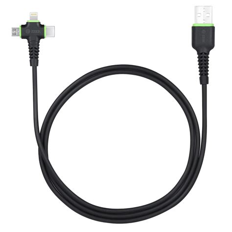 Zoook Flexi 3P 3-in-1 Universal Cable for Android, Apple and Type C - 1 ...