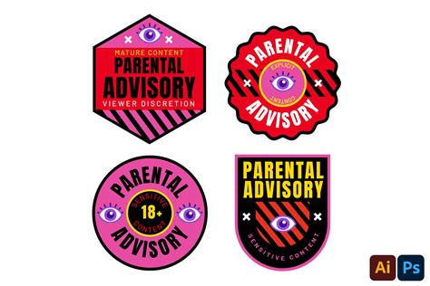 Parental Advisory Labels and Signs Gráfico por Miss Chatz · Creative ...