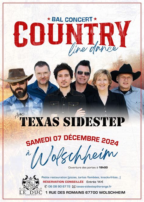 Soirée country à lespace LE DUC de WOLSCHHEIM (67) le samedi 7 Décembre ...