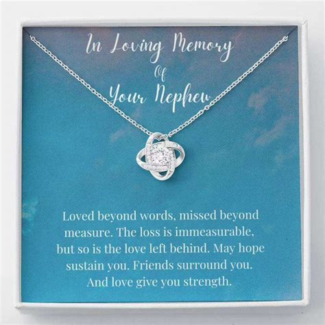 Loss Of A Nephew Necklace, In Loving Memory Of Your Nephew, Memorial ...