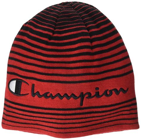 Champion Men's Reversible Beanie, Red/Black, One Size: Amazon.in ...