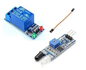 ERH India IR Sensor 3 Pin Module with Single Channel Relay Module for ...