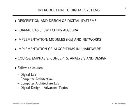 INTRODUCTION TO DIGITAL SYSTEMS - b) Analog I/O signals. c) Digital I/O ...