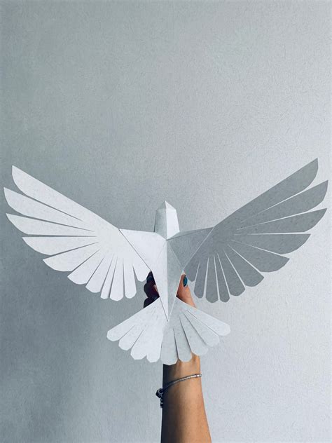 Buy Dove - Make Your Own Low Poly Bird on Fly, Geometric Bird, Paper ...