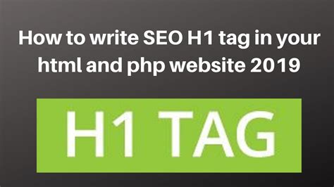 SEO H1 Tags Best Practices - YouTube