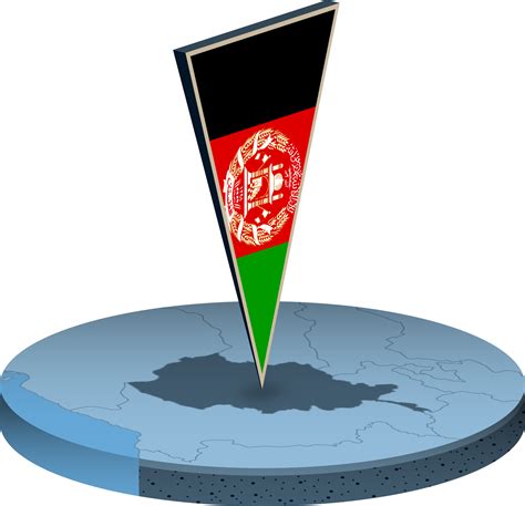 afghanistan map with flag