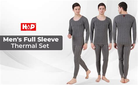 Buy HAP Men's Quilted Thermal Set : Round Neck Top + Trouser (Dark Grey ...