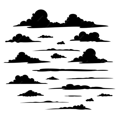 Premium Vector | Silhouettes of clouds vector design collection of ...