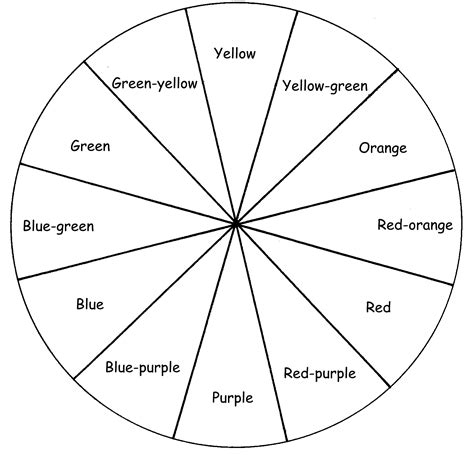 Color Wheel Worksheet