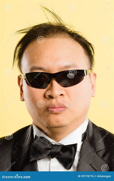 Funny Man Portrait Real People High Definition Yellow Background Stock ...