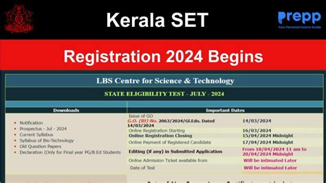 Kerala SET 2024 Registration Begins @lbsedp.lbscentre.in