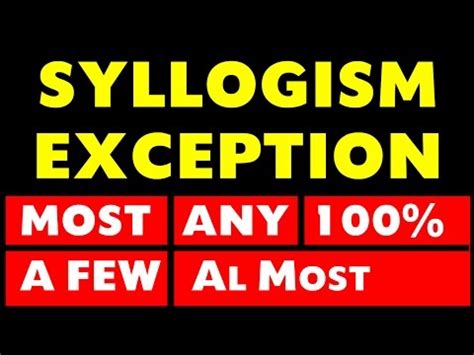 Syllogism Exceptions (Usage Of ANY ; MOST ; At Least ; Only etc ) Video ...