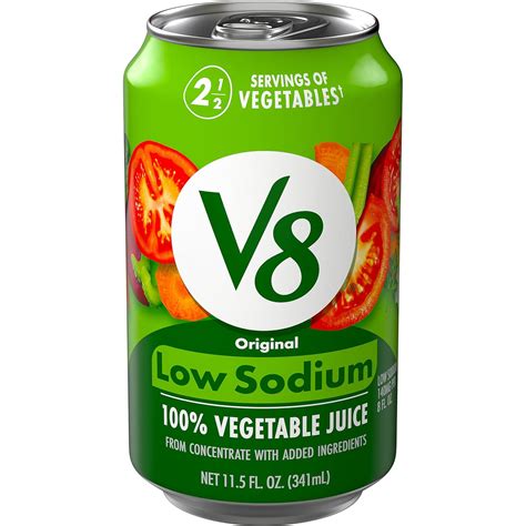 11.5 Fl Oz (Pack of 1), Low Sodium Original, V8 Low Sodium 100% ...