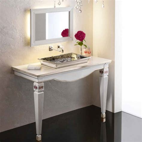 Semirecessed bathroom sink in fire clay handmade in Italy, Guido