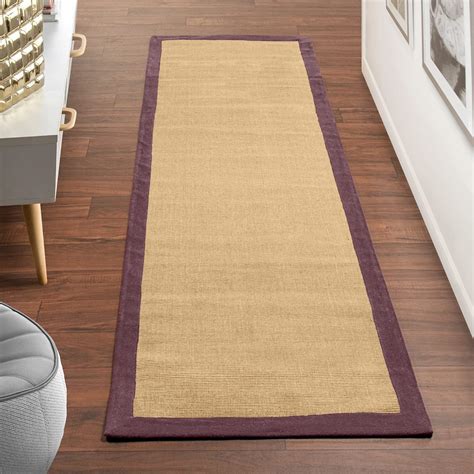 Buy Superior Hand Woven Classic Jute Runner Rug, 2' 6" x 12', Purple ...
