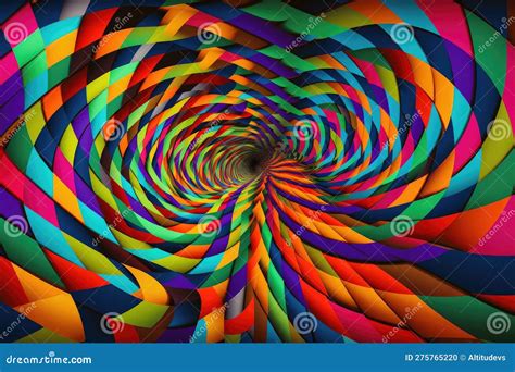 Colorful Optical Illusion, Featuring Psychedelic Patterns and Vibrant Colors Stock Illustration ...