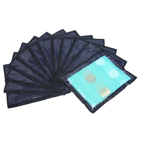 Kuber Industries 12 Pieces Non Woven Packing Saree Cover Set Black ...